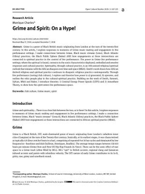 Grime and Spirit: on a Hype!