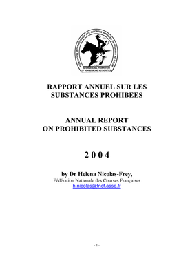 2004 Doping Control Annual Report