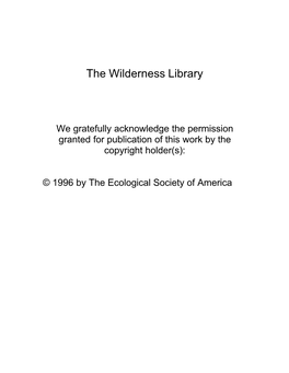 The Wilderness Library
