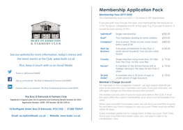 Membership Application Pack Membership Fees 2019/2020 Our Membership Year Runs from 1St October to 30Th September
