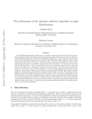 The Performance of the Quantum Adiabatic Algorithm on Spike Hamiltonians