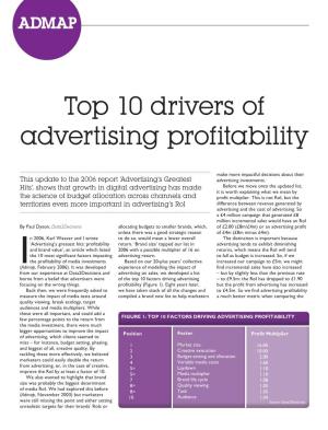 Top 10 Drivers of Advertising Profitability