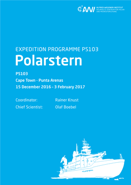 Polarstern PS103 Cape Town - Punta Arenas 15 December 2016 – 3 February 2017