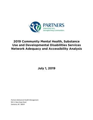 2019 Community Network Adequacy and Accessibility Analysis