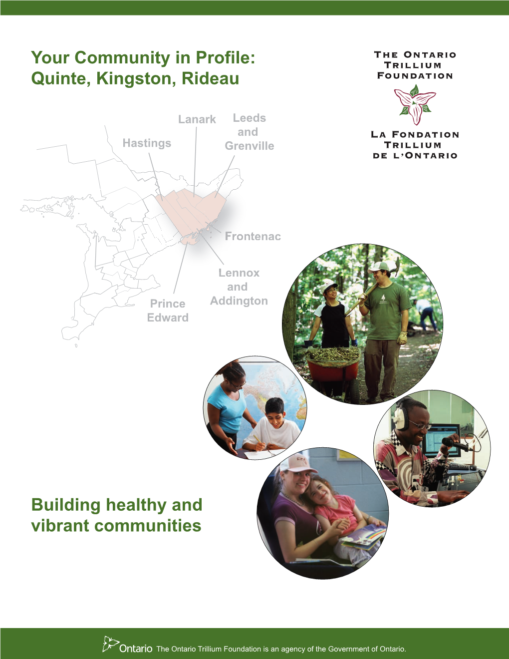 Quinte, Kingston, Rideau Building Healthy and Vibrant Communities
