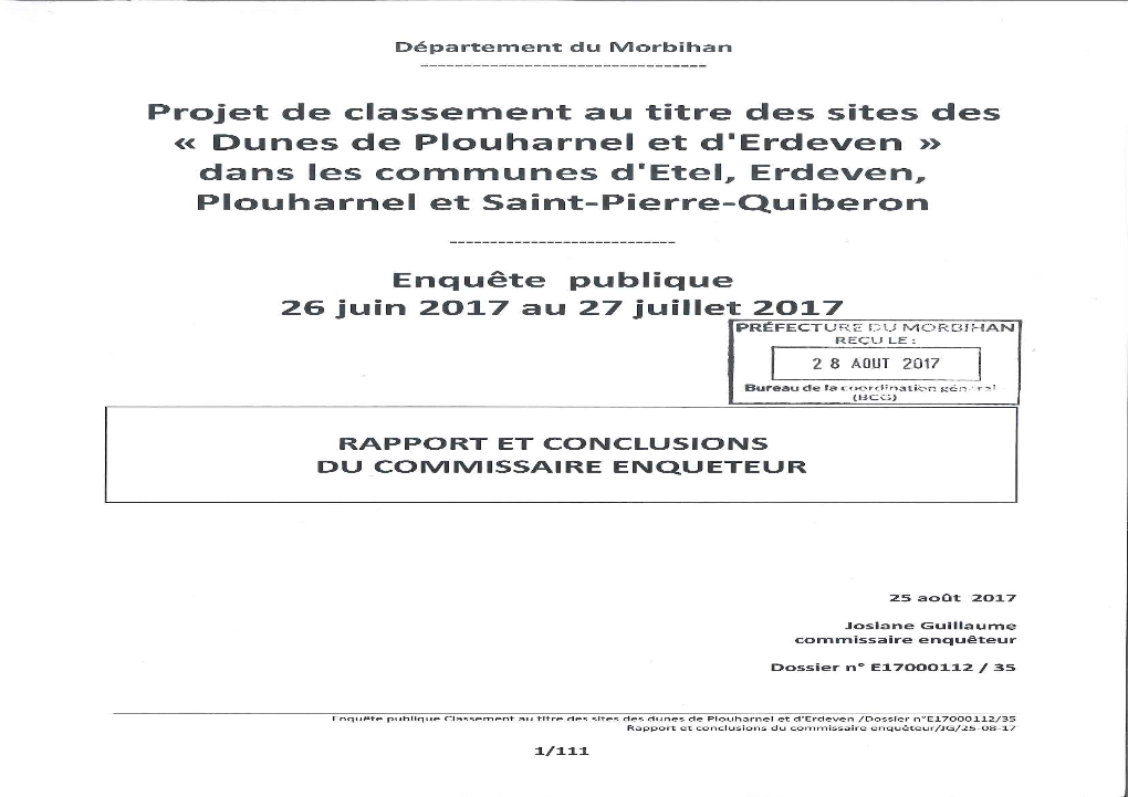 Rapport Conclusions Plouharnel Erdeven