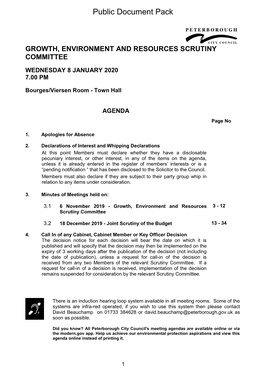 (Public Pack)Agenda Document for Growth, Environment and Resources Scrutiny Committee, 08/01/2020 19:00
