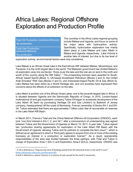 Africa Lakes: Regional Offshore Exploration and Production Profile
