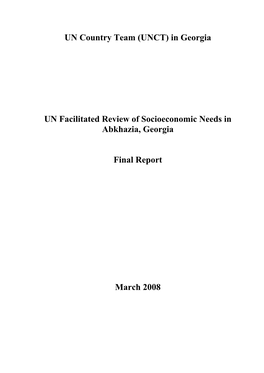 In Georgia UN Facilitated Review of Socioeconomic Needs in Abkhazia