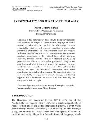 Evidentiality and Mirativity in Magar