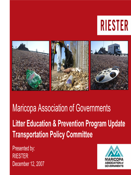 Litter Education & Prevention Program Update