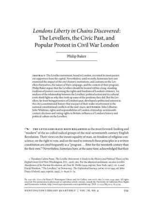 Londons Liberty in Chains Discovered: the Levellers, the Civic Past, and Popular Protest in Civil War London
