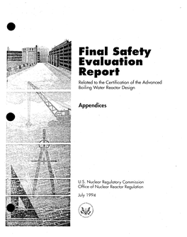 Final Safety Evaluation Report Related to the Certification of the Advanced Boiling Water Reactor Design