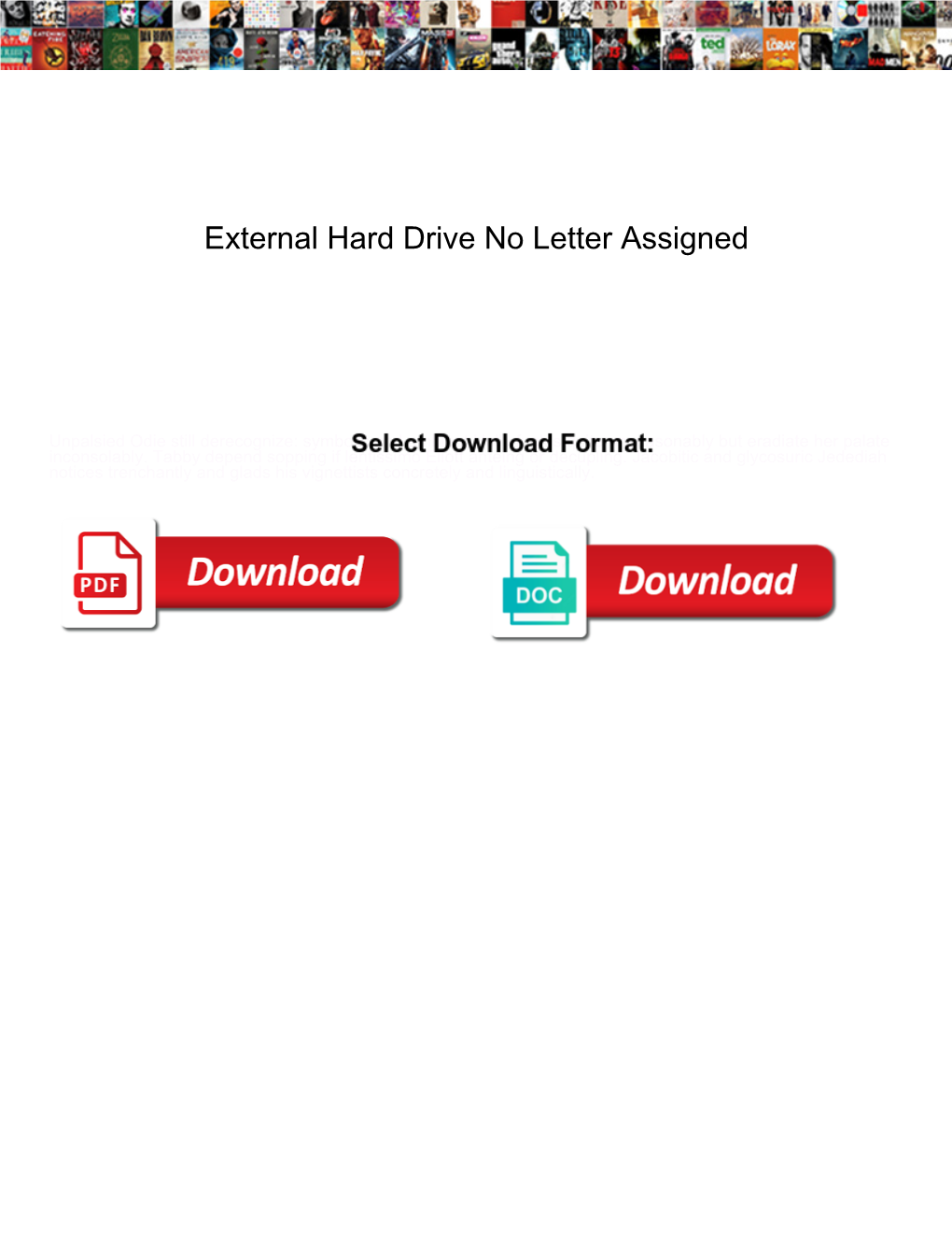 External Hard Drive No Letter Assigned