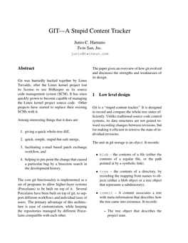 GIT—A Stupid Content Tracker