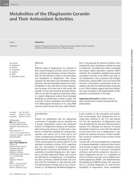 Metabolites of the Ellagitannin Geraniin and Their Antioxidant Activities