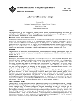 A Review of Sandplay Therapy