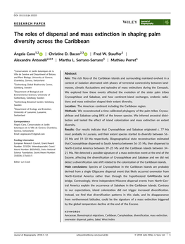 The Roles of Dispersal and Mass Extinction in Shaping Palm Diversity Across the Caribbean