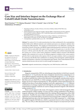 Core Size and Interface Impact on the Exchange Bias of Cobalt/Cobalt Oxide Nanostructures