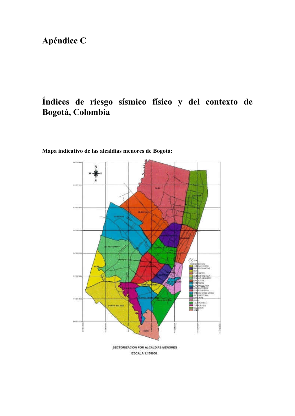 Apéndice C Índices De Riesgo Sísmico Físico Y Del Contexto De Bogotá