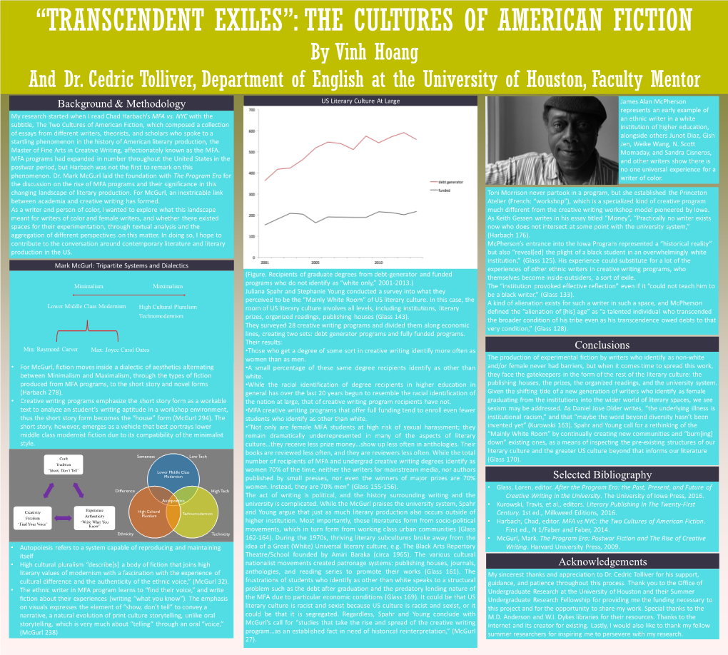 “TRANSCENDENT EXILES”: the CULTURES of AMERICAN FICTION by Vinh Hoang and Dr