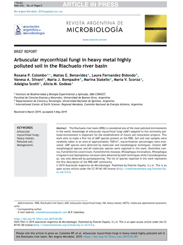 Arbuscular Mycorrhizal Fungi in Heavy Metal Highly Polluted Soil in the Riachuelo River Basin