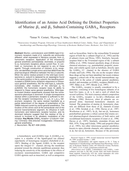 Identification of an Amino Acid Defining the Distinct Properties Of