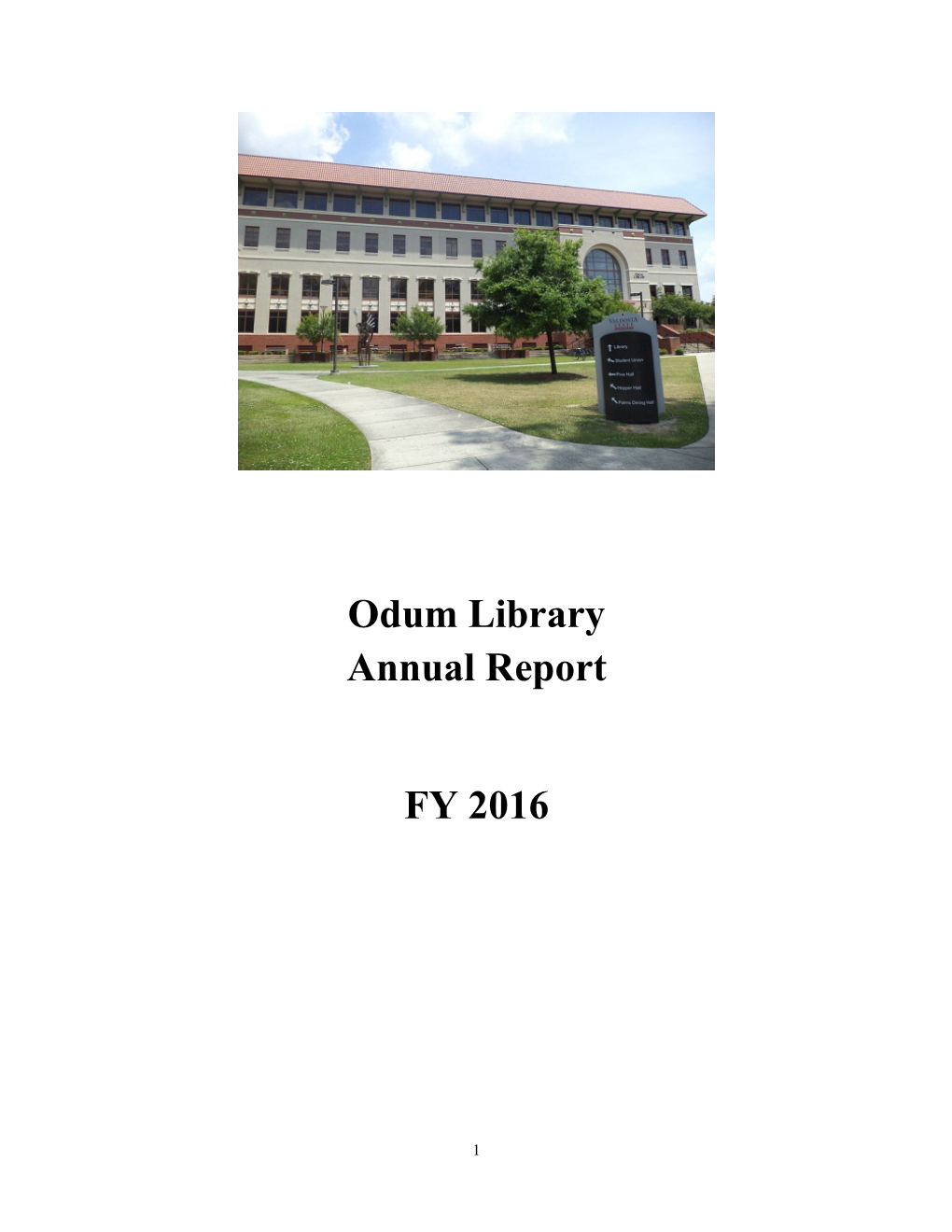Odum Library Annual Report FY 2016