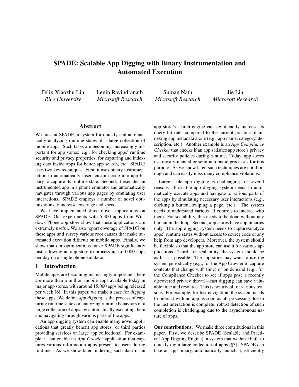 Scalable App Digging with Binary Instrumentation and Automated Execution