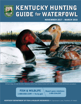 KENTUCKY HUNTING GUIDE for WATERFOWL NOVEMBER 2017 – MARCH 2018