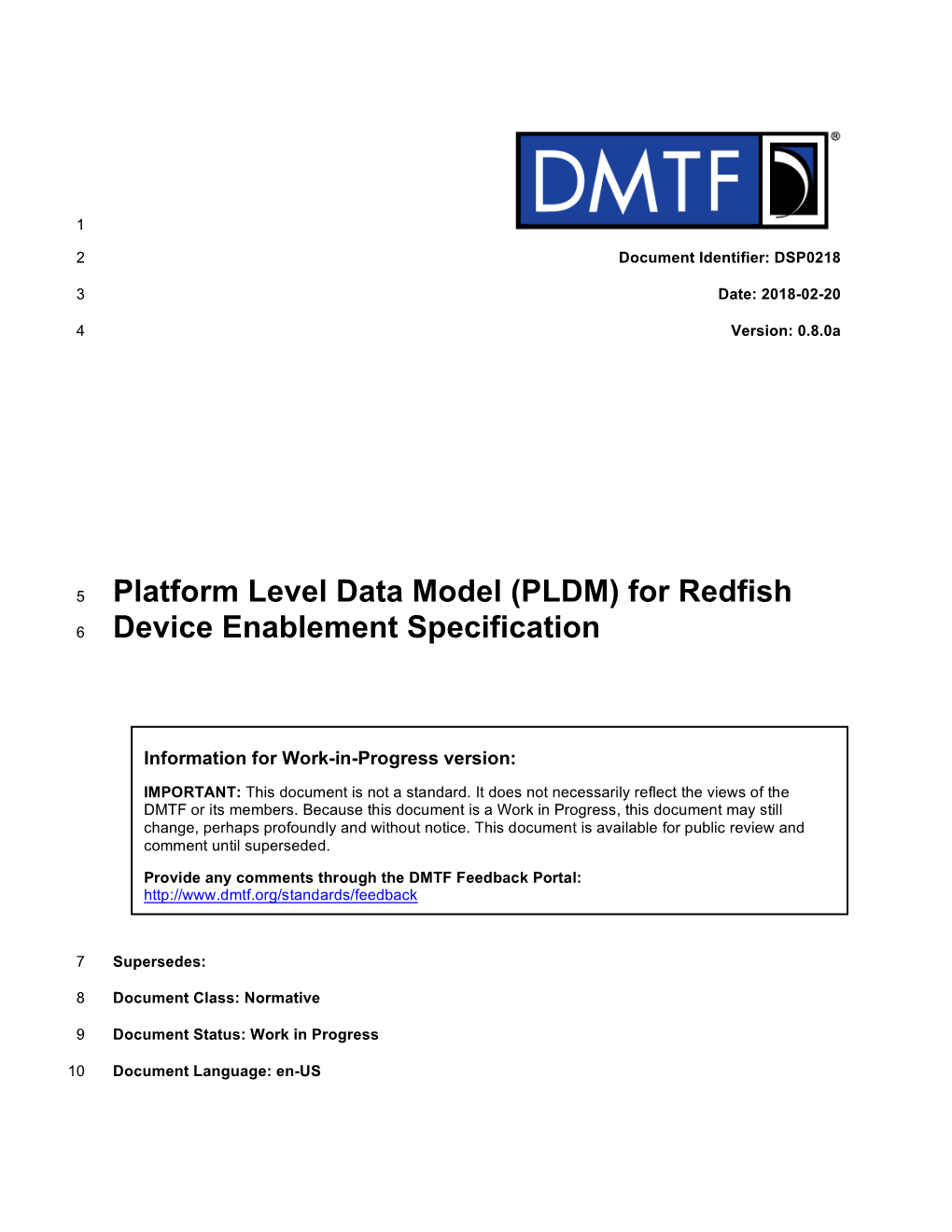 Platform Level Data Model (PLDM) for Redfish Device Enablement