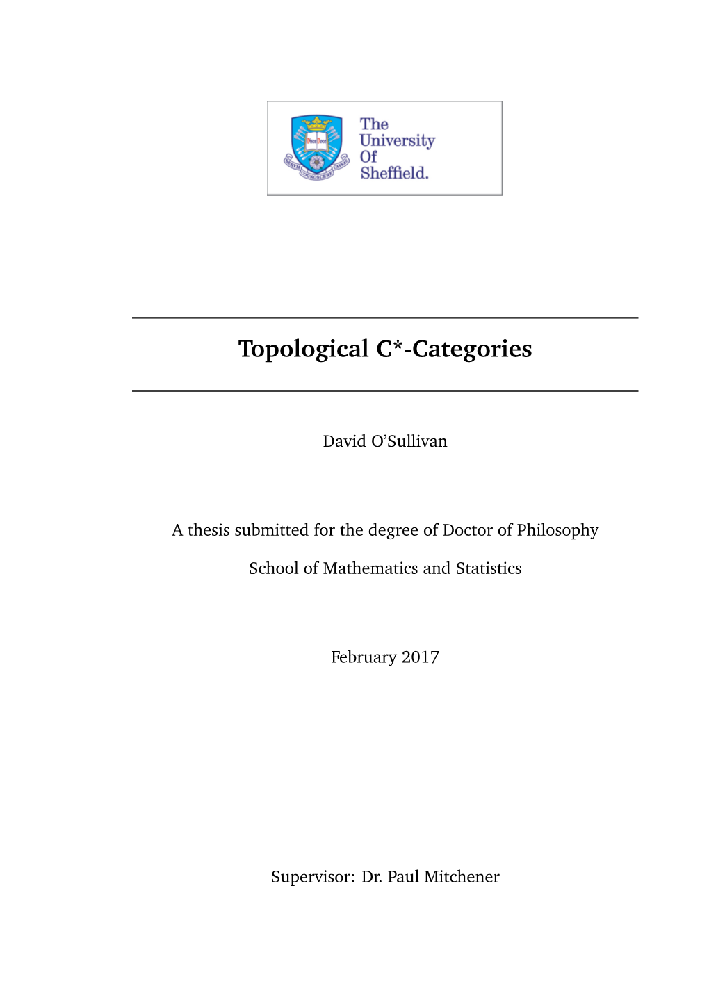 Topological C*-Categories