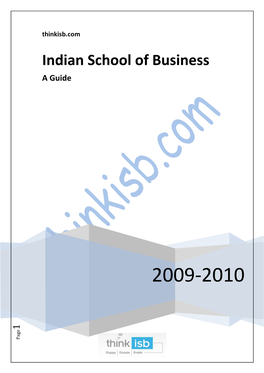 Indian School of Business a Guide