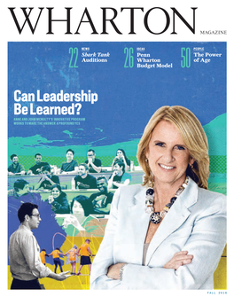 Recently Featured in the Watch List Section of Wharton's Alumni Magazine