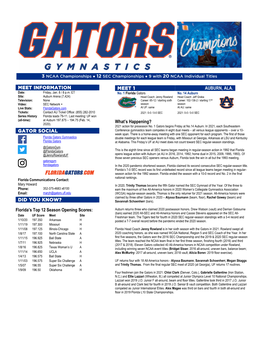 MEET INFORMATION GATOR SOCIAL DID YOU KNOW? Florida's