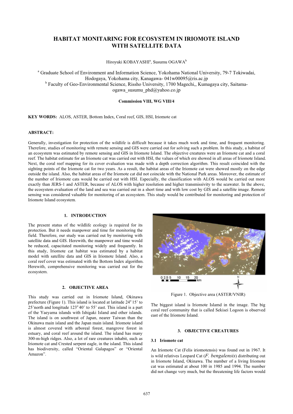 Habitat Monitaring for Ecosystem in Iriomote Island with Satellite Data