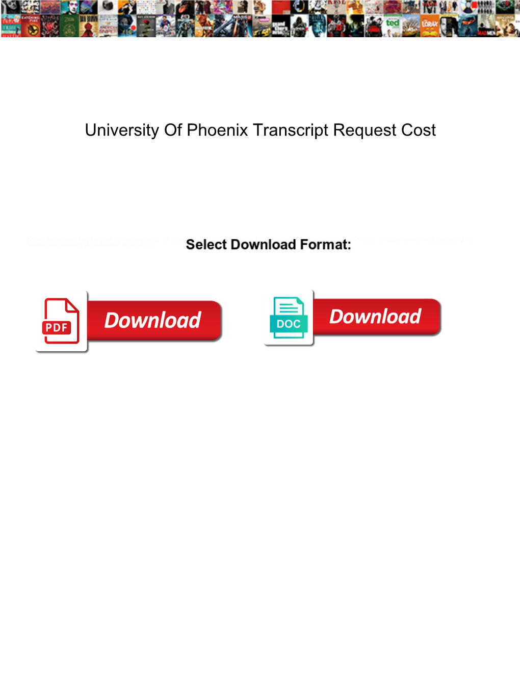 University of Phoenix Transcript Request Cost