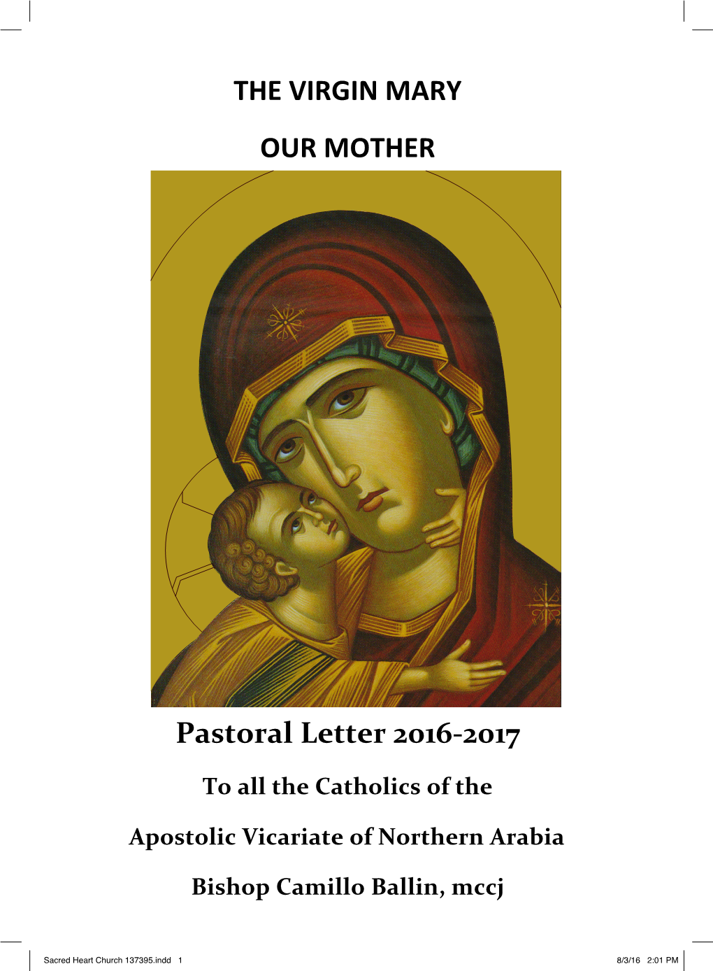 Pastoral Letter: the VIRGIN MARY OUR MOTHER