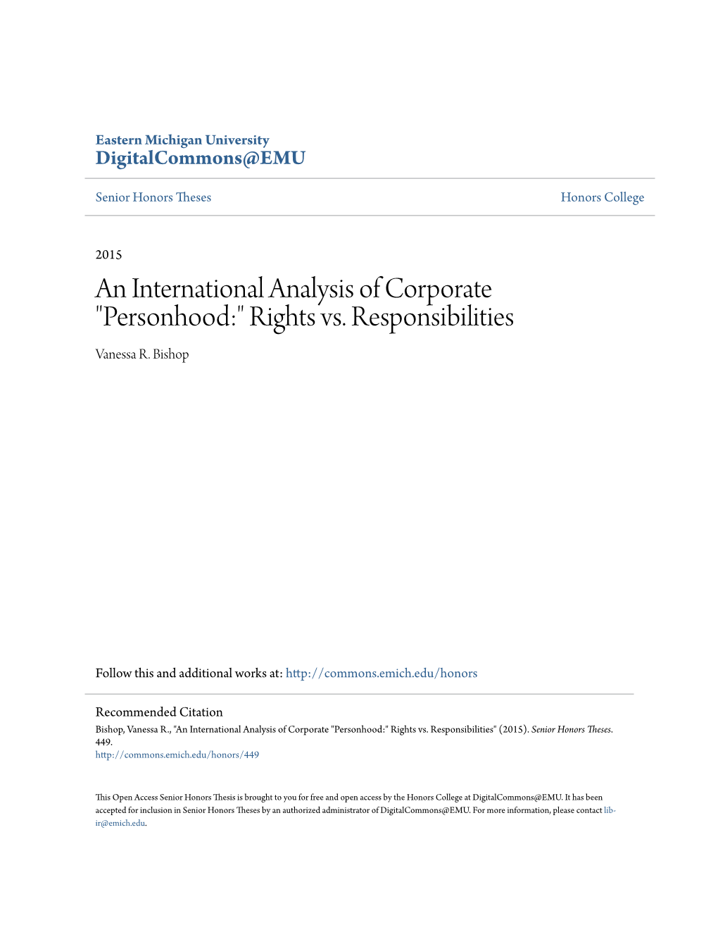 An International Analysis of Corporate 