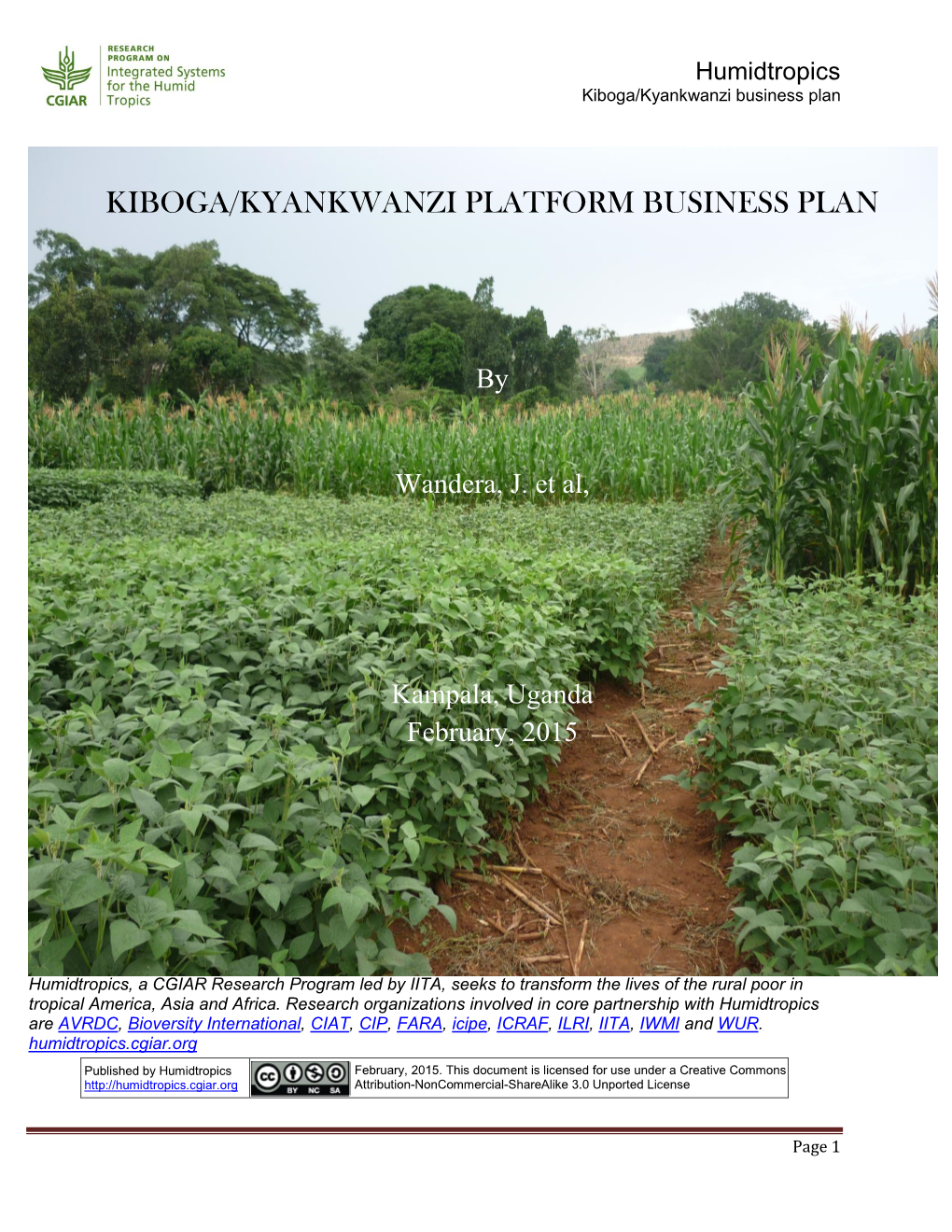 Kiboga/Kyankwanzi Platform Business Plan