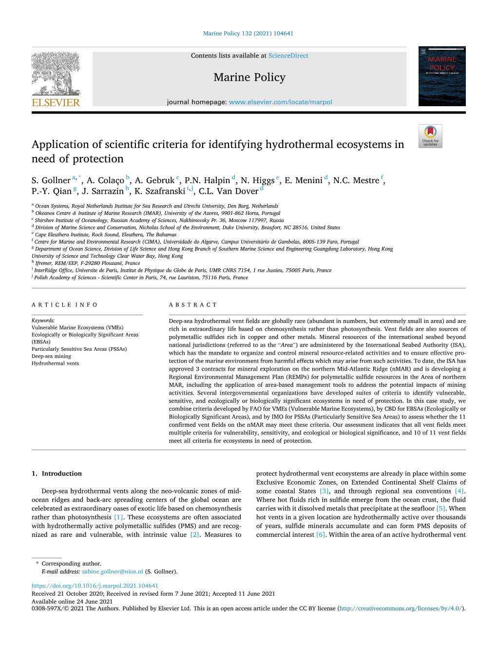 Application of Scientific Criteria for Identifying Hydrothermal