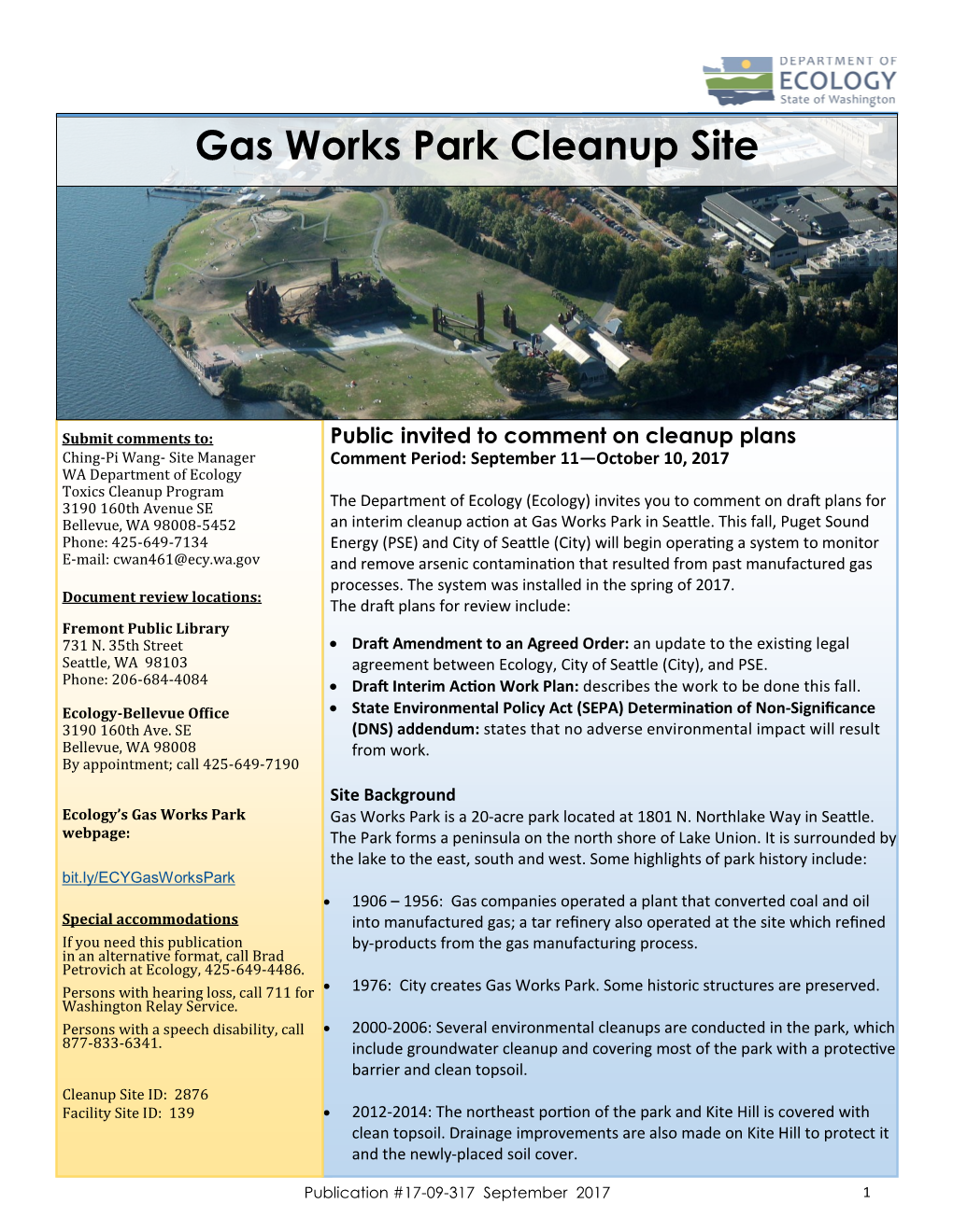 Gas Works Park Cleanup Site