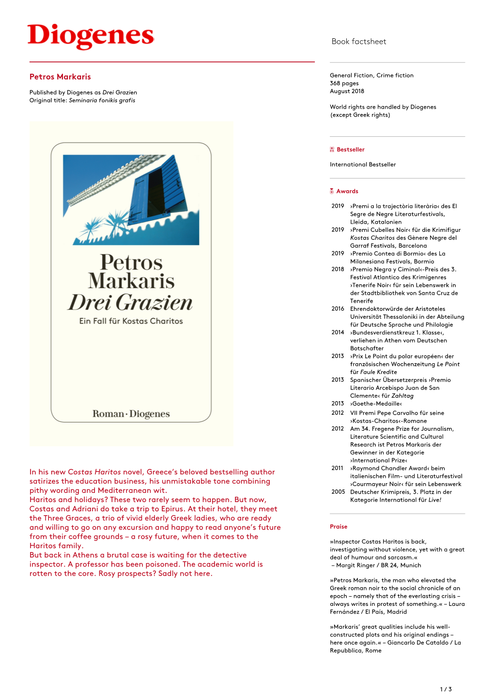 Book Factsheet Petros Markaris