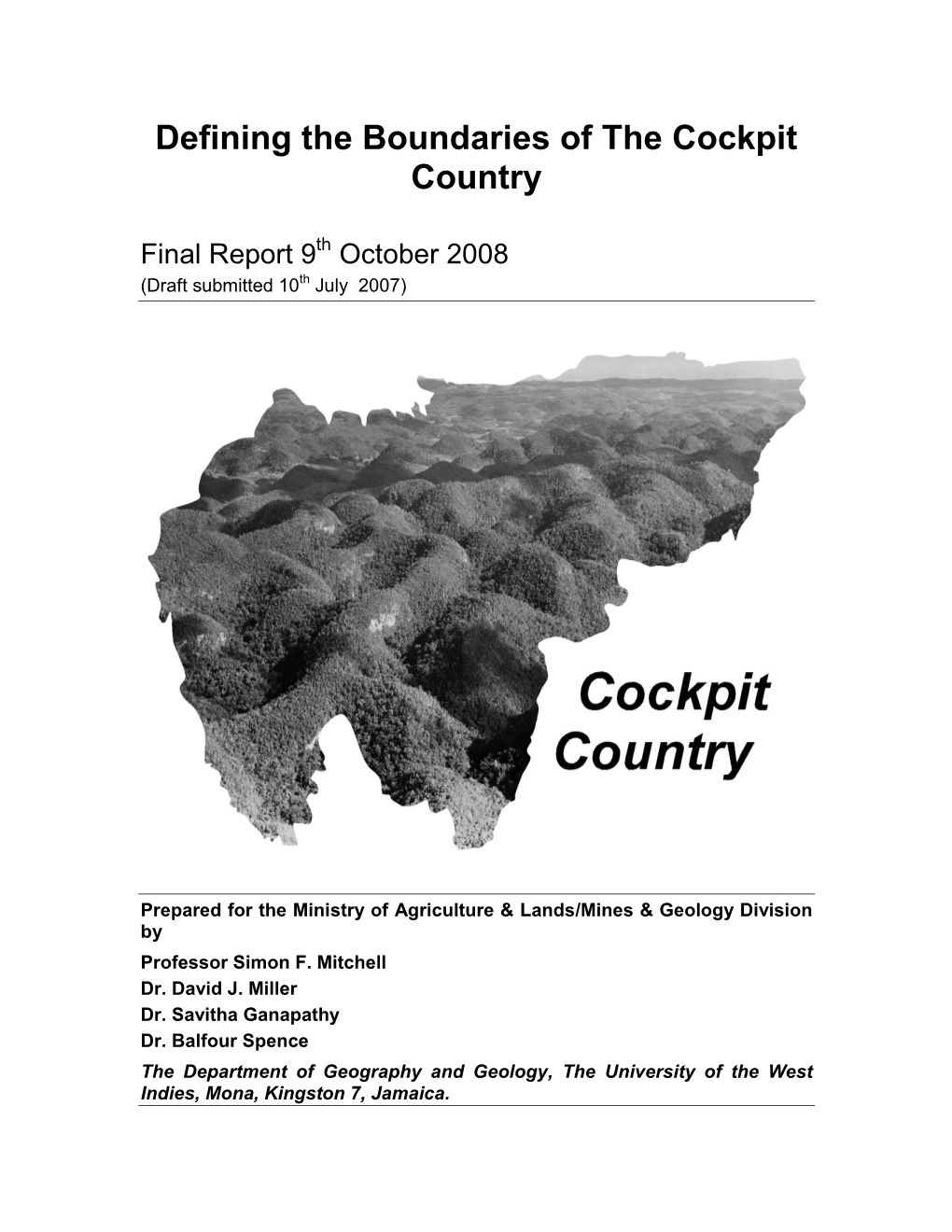 Defining the Boundaries of the Cockpit Country