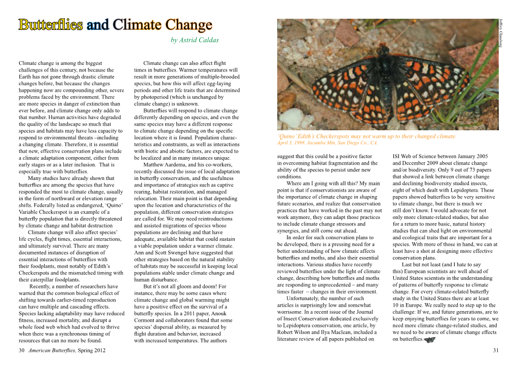 Butterflies and Climate Change by Astrid Caldas