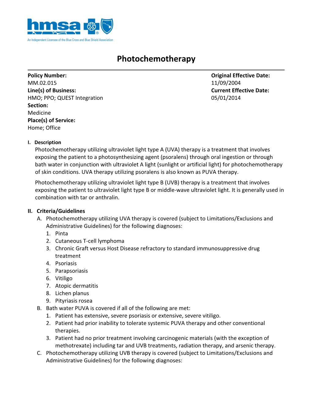 Photochemotherapy