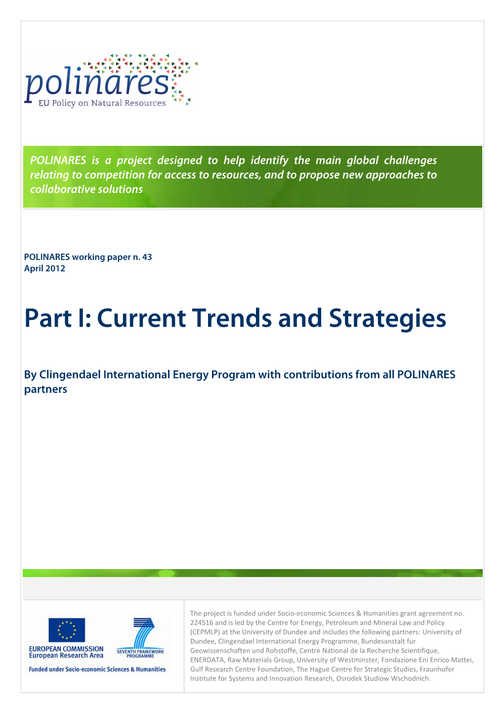 Part I: Current Trends and Strategies