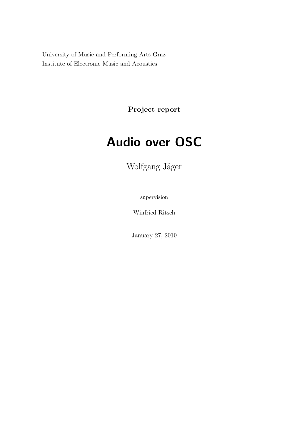 Audio Over OSC