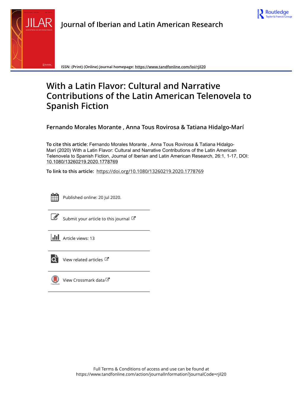 With a Latin Flavor: Cultural and Narrative Contributions of the Latin American Telenovela to Spanish Fiction