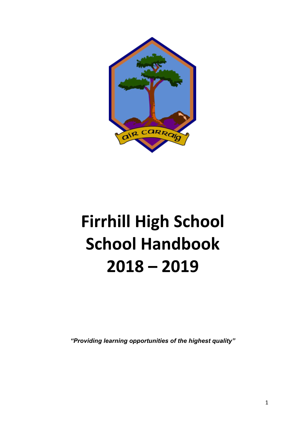 Firrhill High School School Handbook 2018 – 2019